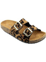 Stylish Double Buckle Sandal, Leopard