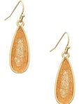 Teardrop Druzy Drop Earring, Gold