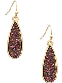 Teardrop Druzy Drop Earring, Red