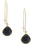 Teardrop Natural Stone Long Drop Earring, Blue