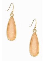 Teardrop Druzy Drop Earring, Pink