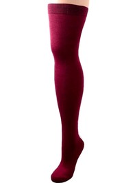 Thigh High Socks, Burgundy