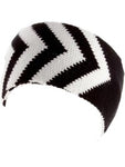 Two tone Chevron Head Wrap, Black-White