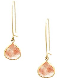 Teardrop Natural Stone Long Drop Earring, Pink