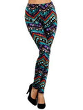 Tribal Border Printed Leggings, Multi  (OS Fits Most)