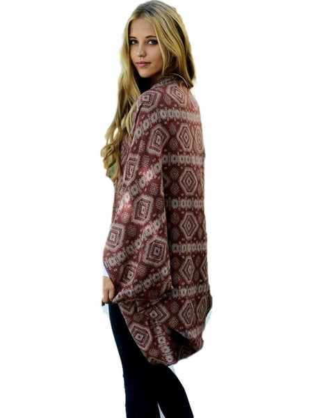 Woven Jacquard Kimono, Mocha