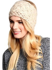 Wide Crochet Headband, Khaki